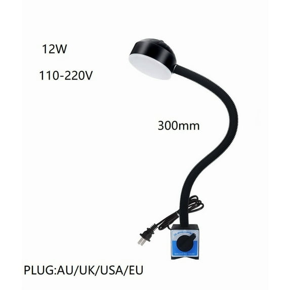 led Workshop Working Lamp 12W 110-220V Flexible L40cm gooseneck Magnetic Base LED Work Lamp for Workbench Lathe Drill Press