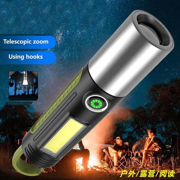 led flashlights Clearance New Telescopic Flashlight Strong Light Charging Long Range Bright Outdoor Camping USB Portable Multifunctional Lighting