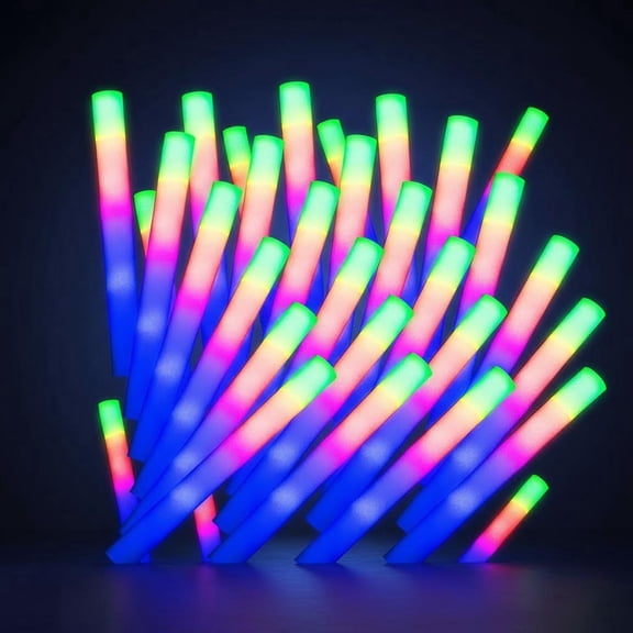 led foam glow sticks bulk, wedding glow sticks for reception props, white light-up sticks for adults wedding, light up foam sticks, party light sticks pack, light sticks for parties bulk.