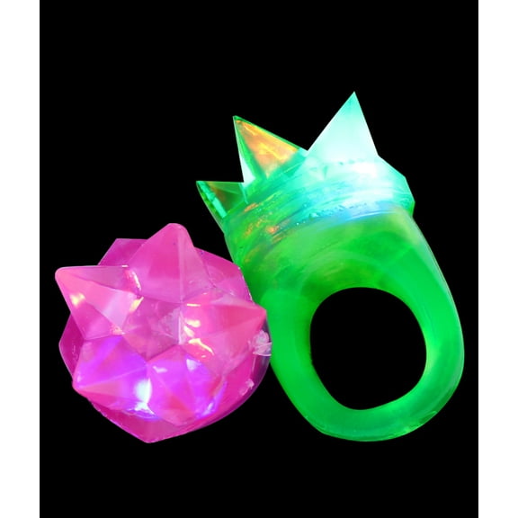led jelly spike rings - assorted