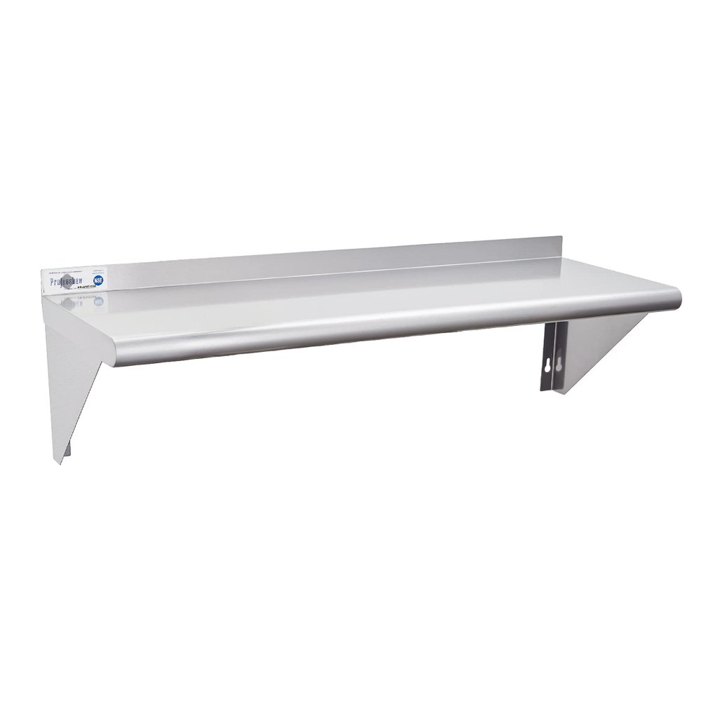 leecrd 12” x 48” 280 lb Commercial NSF Stainless Steel Shelf Wall Mount Floating Shelving