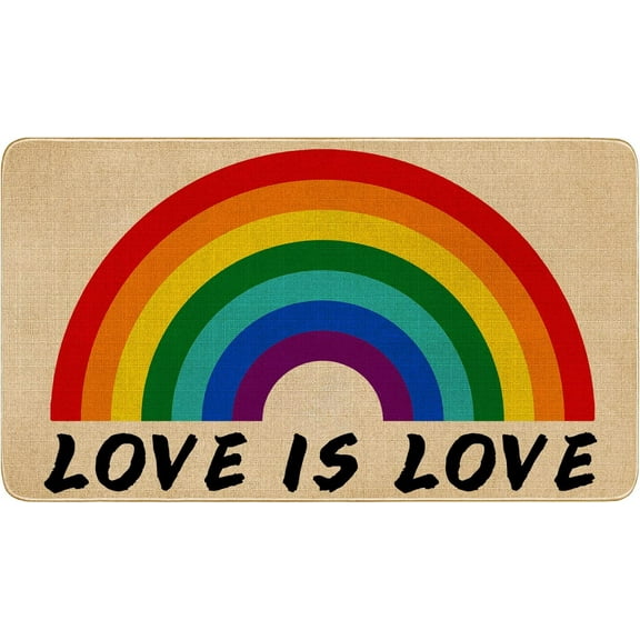 leevon Rainbow Doormat Outdoor Indoor,Cute Pride Door Mat Color Front Door Decor Mat Rug,Welcome Entrance Floor Mats,17 x 30 in, 17x30 inches