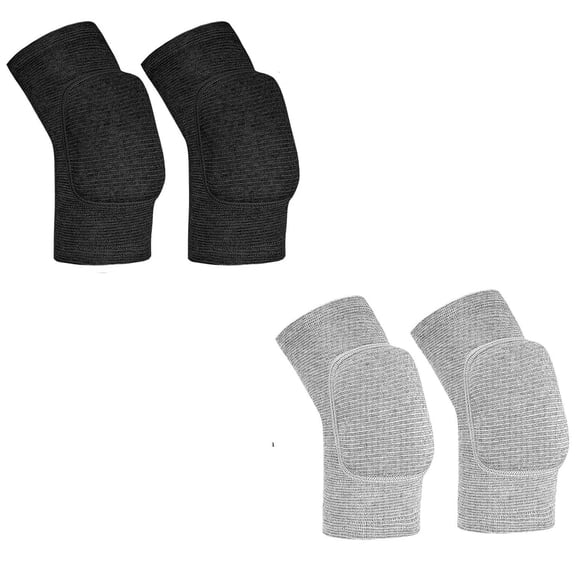 lefeke-Tarpop 2 Pairs Volleyball Elbow Pads, Compression Arm Brace Pads for Men Women, Breathable Sponge Elbow Protector for Basketball, Tennis, Football, Skating (Black + Gray)-M