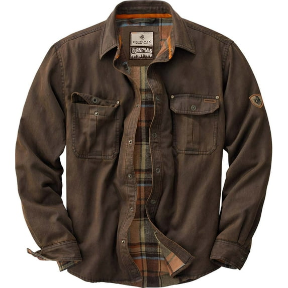 Legendary Whitetails Men's Journeyman Flannel Lined Shirt Jacket Water Resistant Waxed Cotton