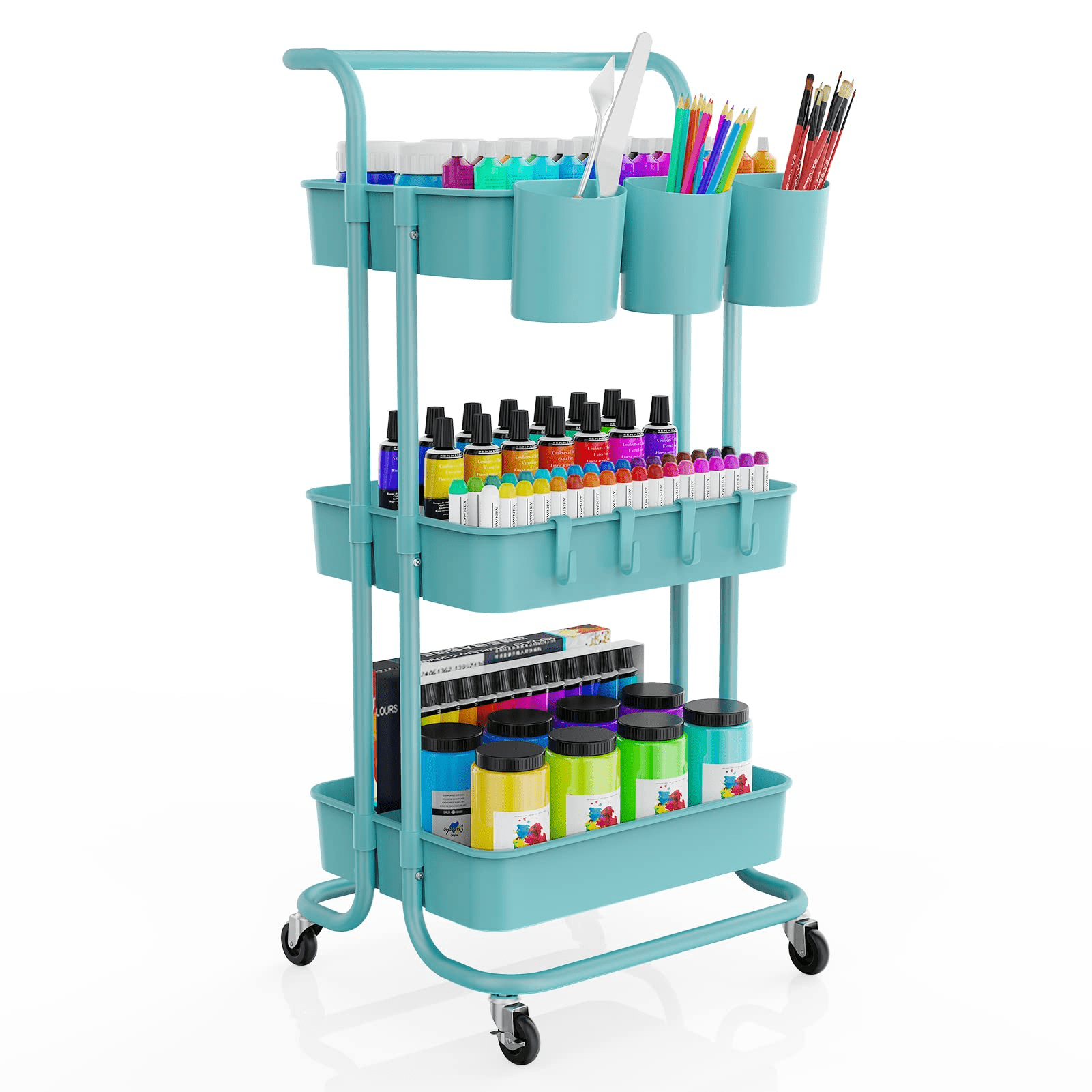  3-Tier Mobile Serving Cart, Foldable Storage Cart on Wheels,  Kitchen Storage Rolling Cart, Multifunctional Kitchen Island Utility Cart  Organizer for Kitchen, Laundry Room, Bathroom, Bedroom : Home & Kitchen