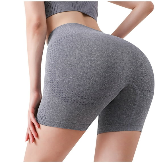 leijia Summer Yoga Shorts for Women Stretchy Tummy Control Butt Lifting Workout Shorts Breathable Seamless Quick Dry Sports Shorts