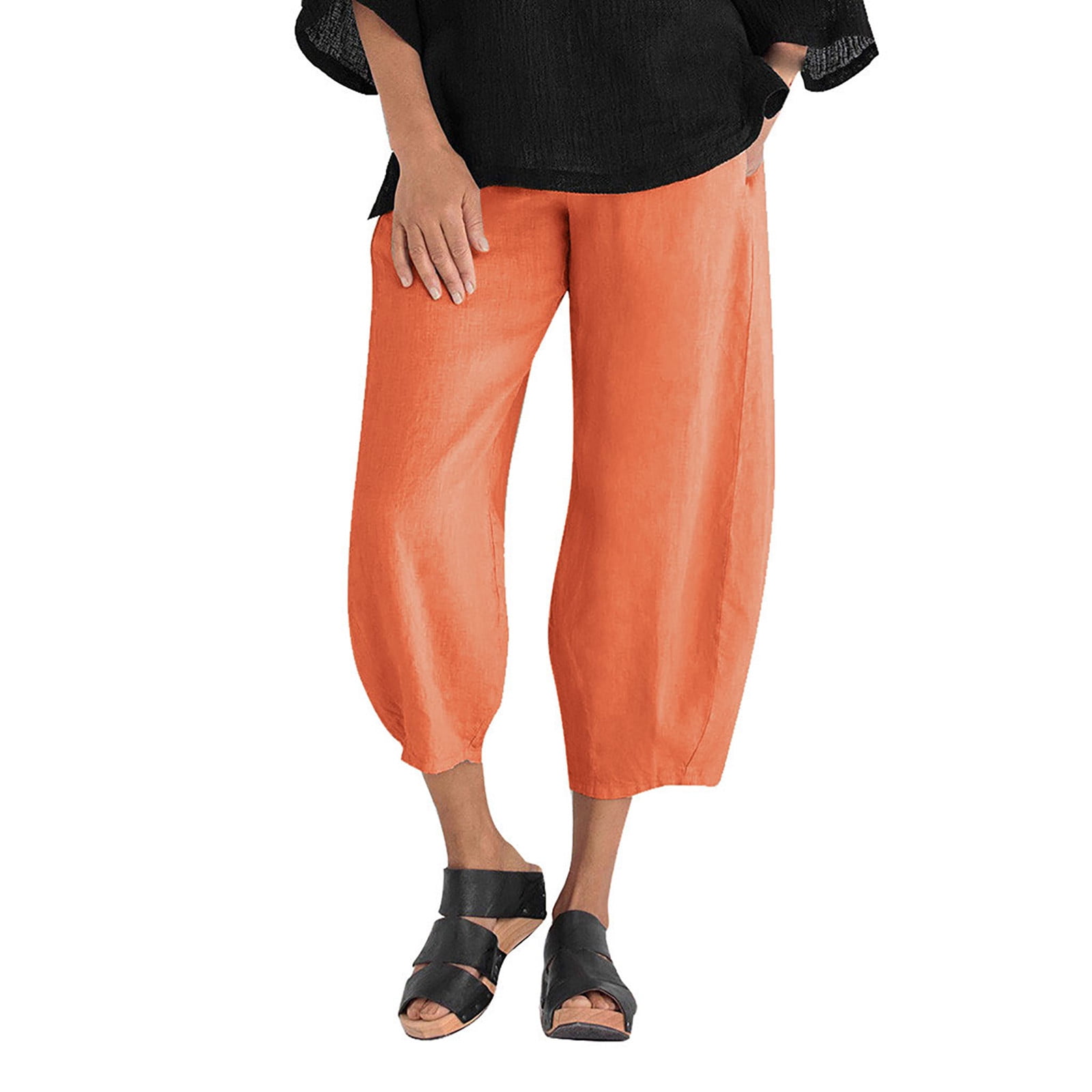 Olivenorma Plain Color Wide Leg High Waist Loose Fit Women's Lounge Pants with Pockets main image 1