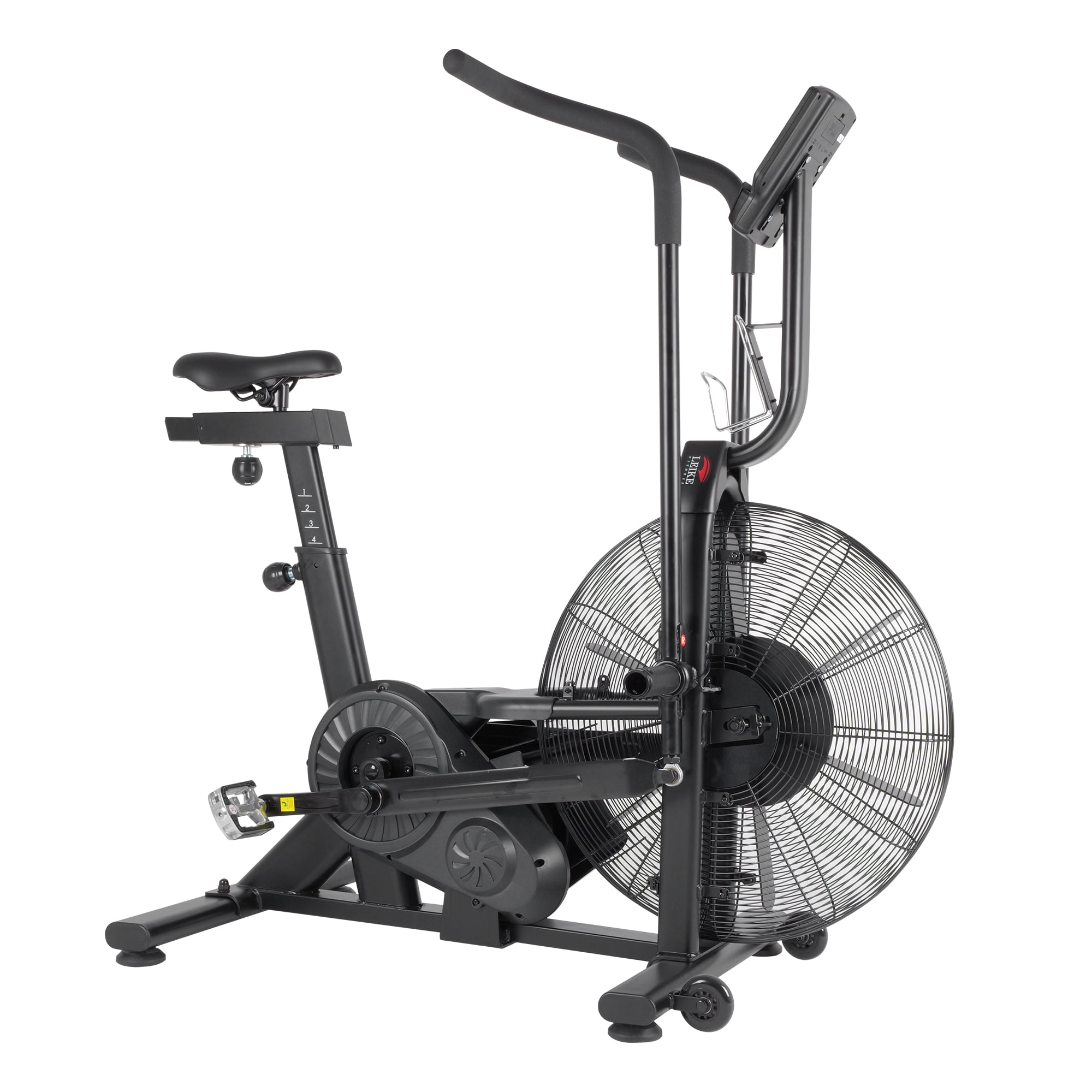 leikefitness Fan Exercise Bike Upright AirBike Indoor Cycling Stationary Bicycle with Unlimited Air Resistance System,Heart Rate Compatibility and Tablet Holder for Home Cardio Workout