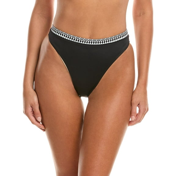 lemlem womens Lena High-Leg Bikini Bottom, l, Black