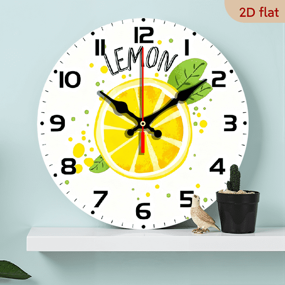 lemon.1 pc wall clock.Accurate timing, frameless design, simple and elegant. Silent movement, silent walking, healthy sleep every day,10*10inch.