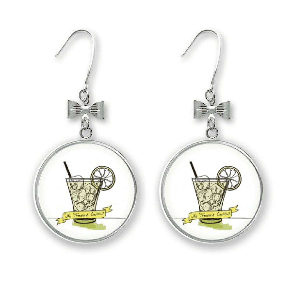 lemon ice juice tubularis ice bow earrings drop stud pierced hook