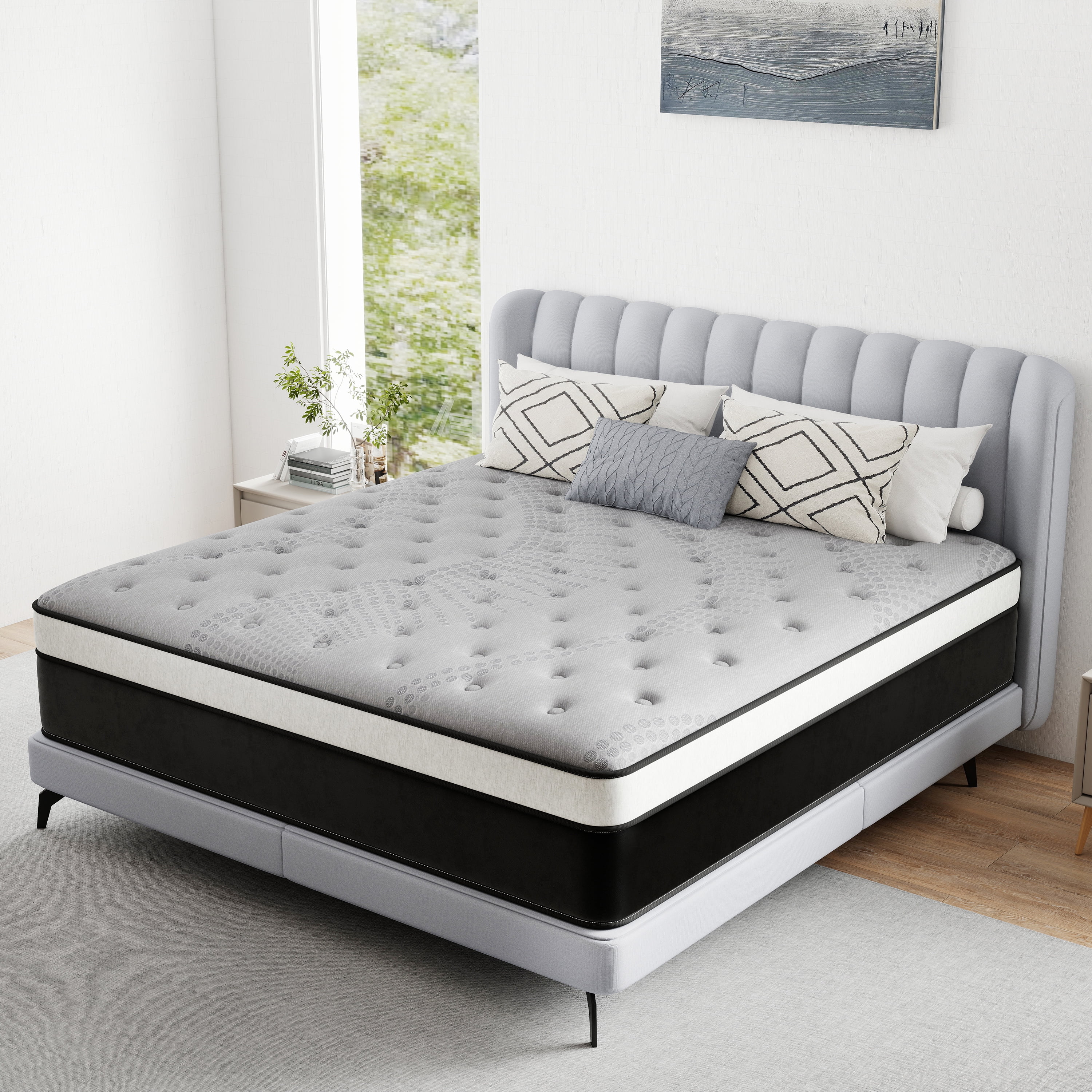 lemontalking 12 Inch Twin Gel Memory Foam Hybrid Mattress Pocket Spring In A Box Medium Firm