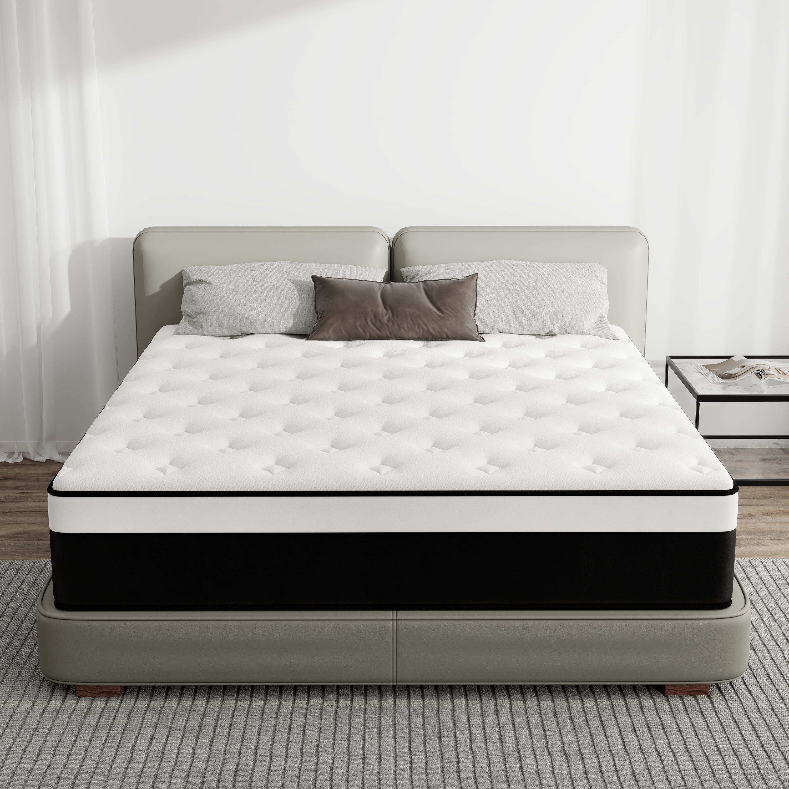 lemontalking 12 Inch Twin Hybrid Mattress CertiPUR-US Certified Memory Foam Pocket Spring Mattress Medium Firm in a Box