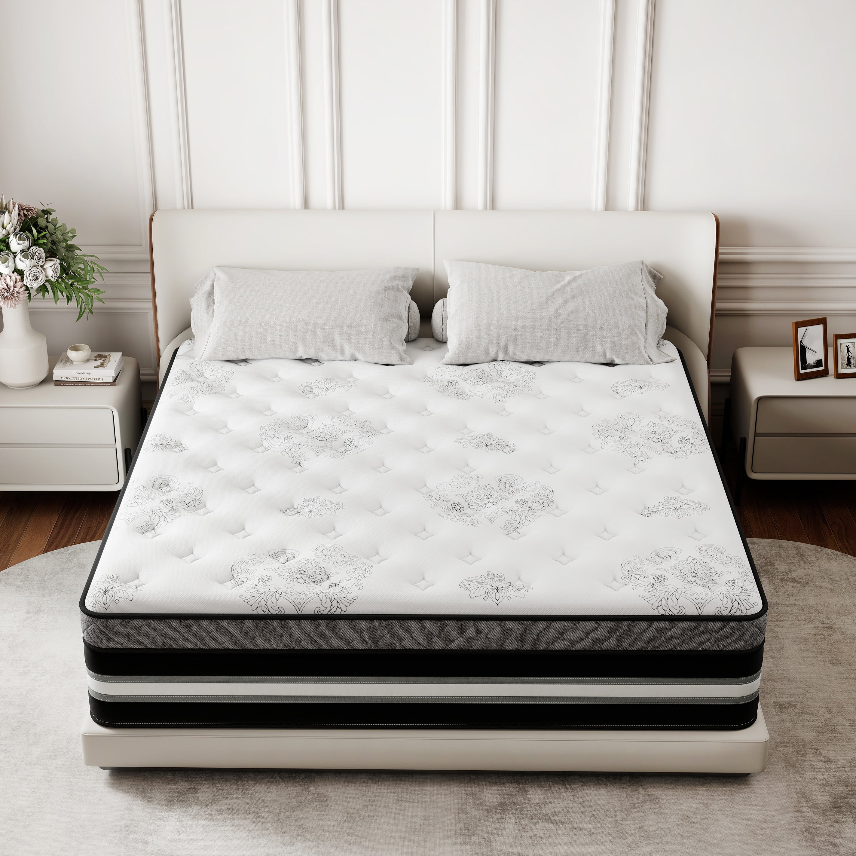 lemontalking 12 Inch Twin Mattress Gel Memory Foam Spring Hybrid Mattress In A Box