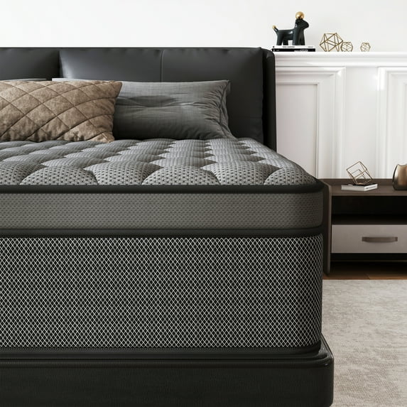 lemontalking 14 Inch King Mattress Gel Memory Foam Spring Hybrid Mattress In A Box