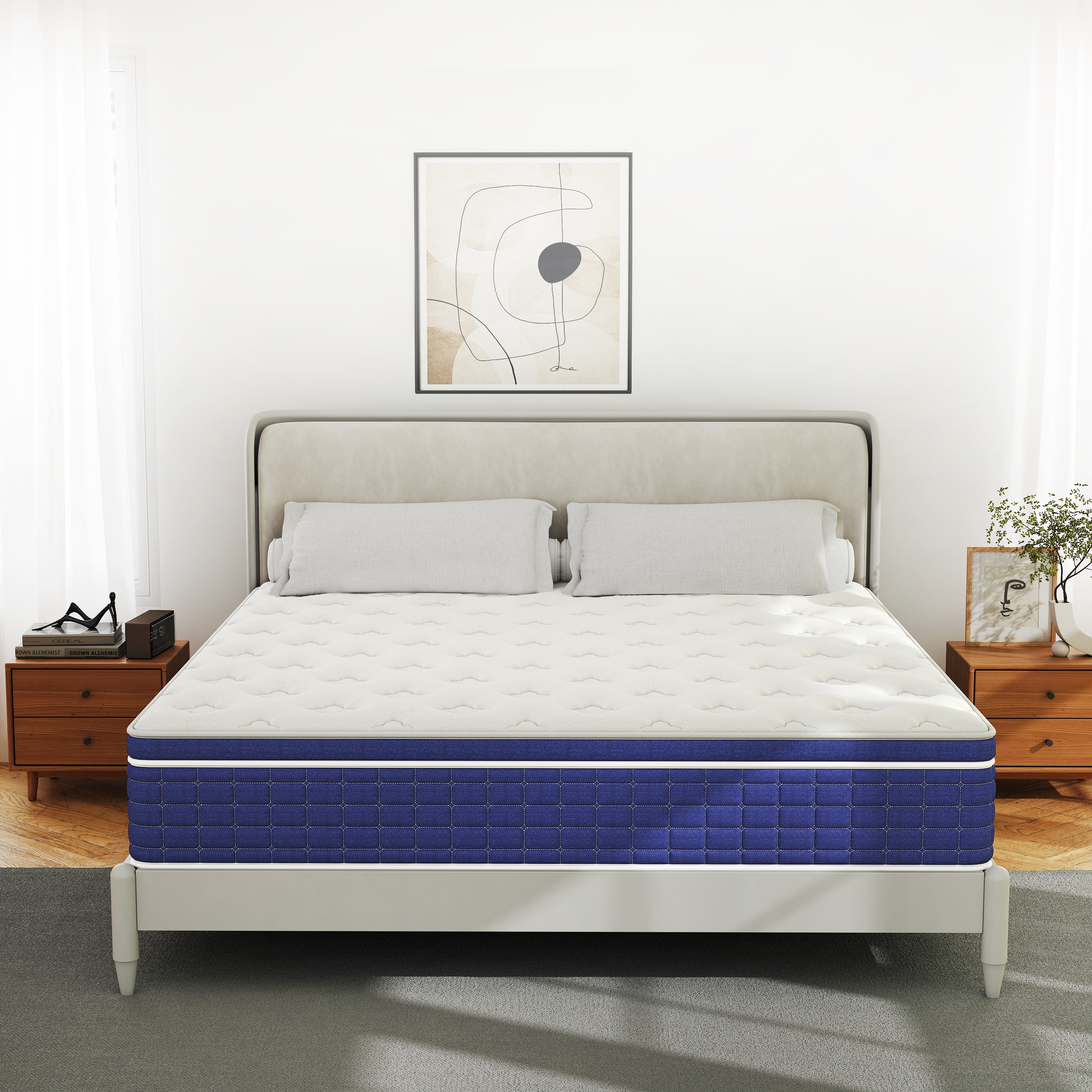 lemontalking 14 Inch Twin Mattress Gel Memory Foam Spring Hybrid Mattress In A Box