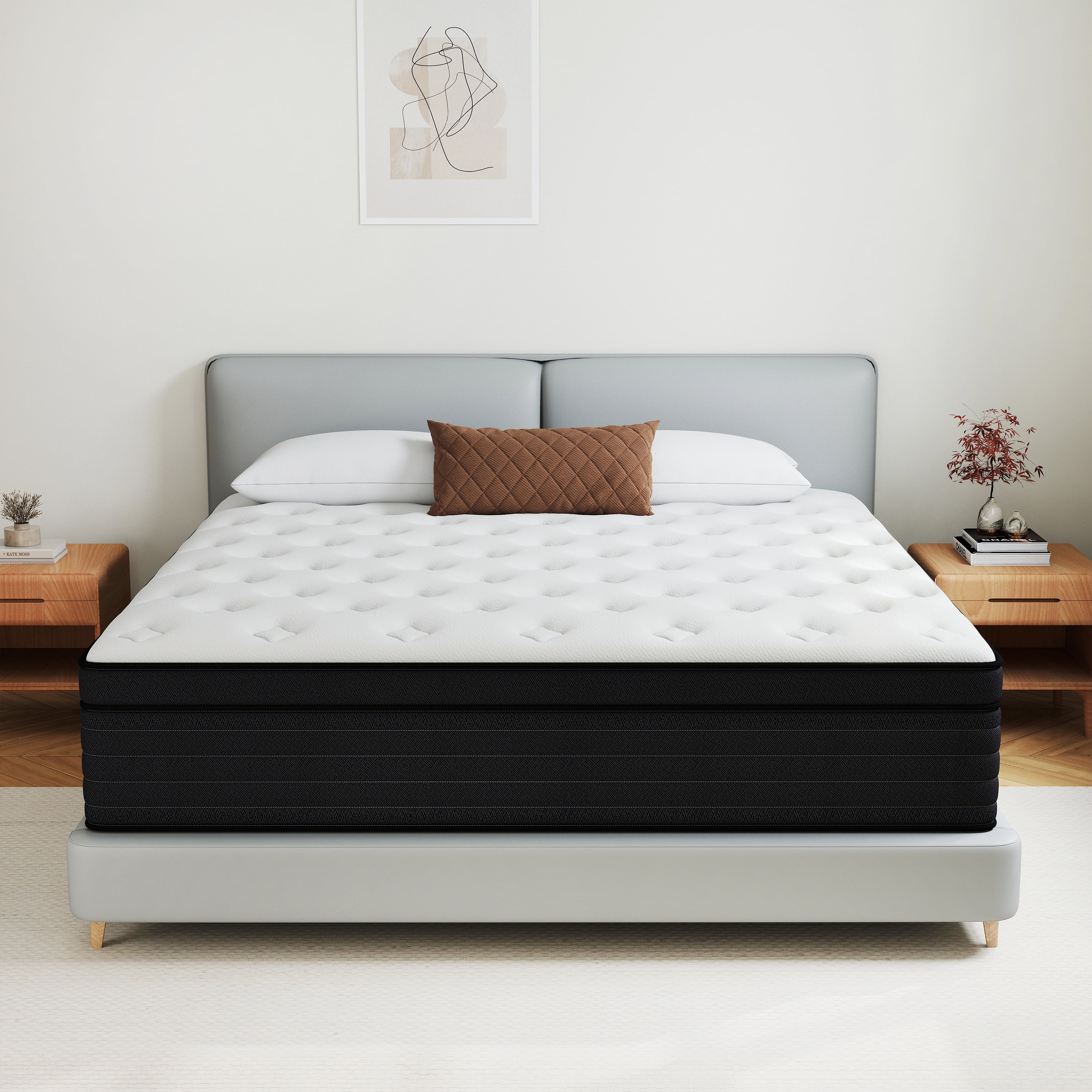 lemontalking 8" Twin Hybrid Mattress CertiPUR-US Certified Memory Foam Pocket Spring Mattress Medium Firm in a Box