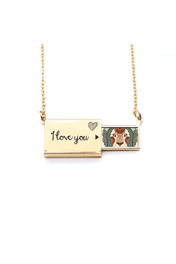 leo constellation zodiac symbol letter envelope necklace pendant jewelry