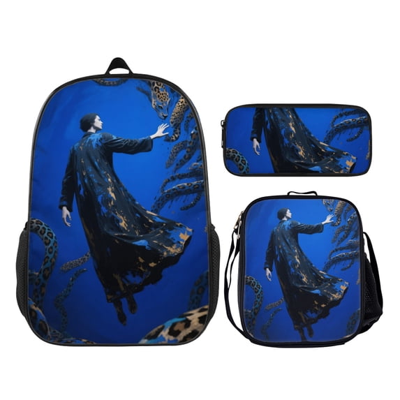 leopard print Kawaii Backpack Lunch Box Pencil Bag Set Bag Set Cartoon ...