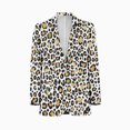 thumbnail image 1 of leopard spots in black and gold Men's Suit Blazer Casual Party Wear Slim Fit Suit Jacket Fashionable Luxury British Style Men Suit Coat, 1 of 5