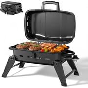 lesen 10,000 BTU Portable Gas Grill, Outdoor Compact Tabletop BBQ Small Propane Grill with Foldable Legs for RV, Hiking, Camping, Patio, Tailgating