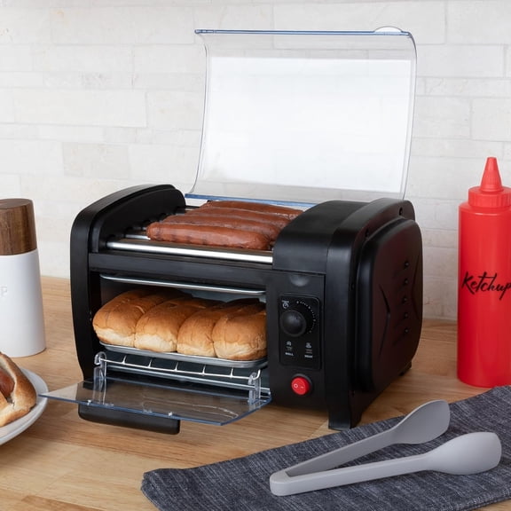 lesen Popcorn Hot Dog Toaster Oven with 5 Stainless-Steel Rollers