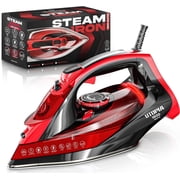 lesen Steam Iron - 1800W Non-Stick Soleplate Black-Red, Classic