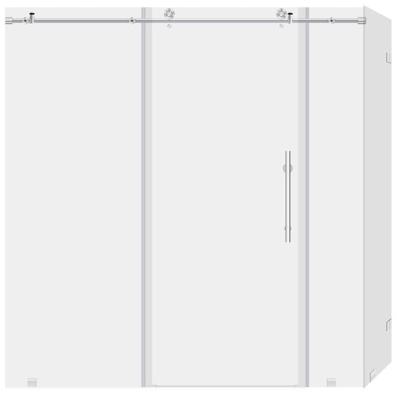 lesscare frameless chrome/ brushed nickel finish clear glass shower enclosure