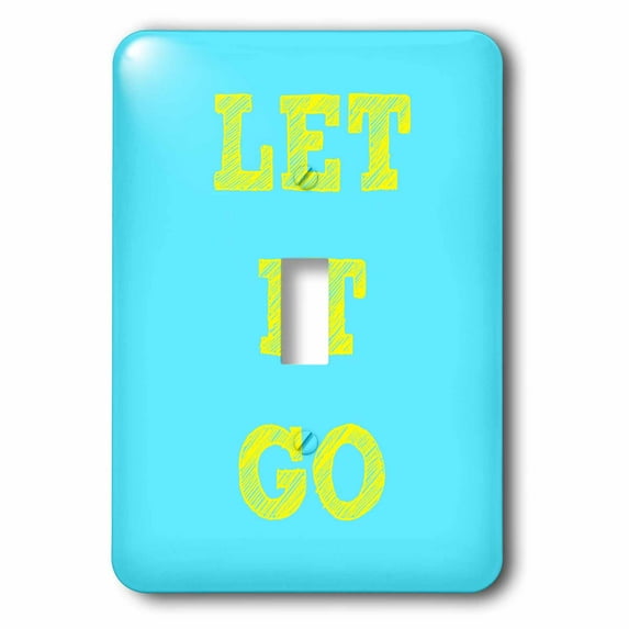 let it go, yellow lettering on a blue background single toggle switch lsp-180147-1