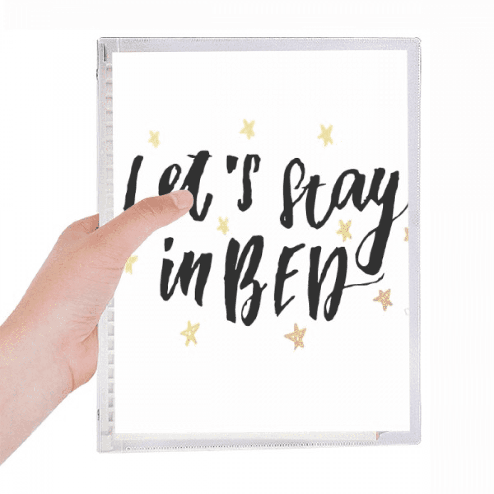 let's stay in bed quote handwrite notebook loose diary refillable ...