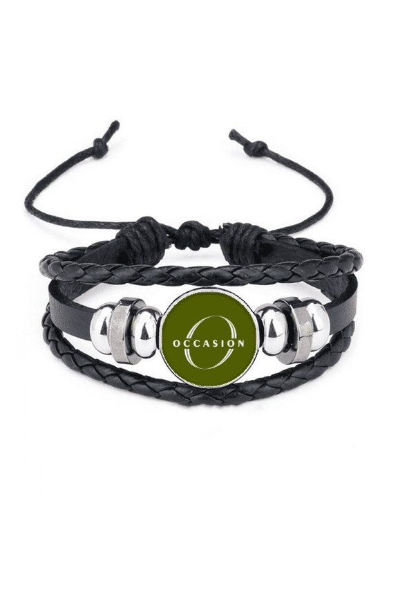 letter expression occasion bracelet braided leather woven wristband