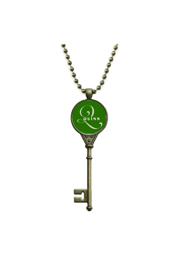 letter expression question key necklace pendant tray embellished chain