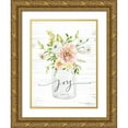 thumbnail image 1 of lettered And lined 15x18 Gold Ornate Wood Framed with Double Matting Museum Art Print Titled - Joy Floral, 1 of 4