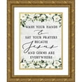 thumbnail image 1 of lettered And lined 15x18 Gold Ornate Wood Framed with Double Matting Museum Art Print Titled - Wash Your Hands, 1 of 4