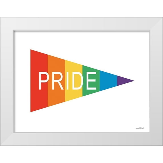 lettered And lined 24x19 White Modern Wood Framed Museum Art Print Titled - Pride Flag