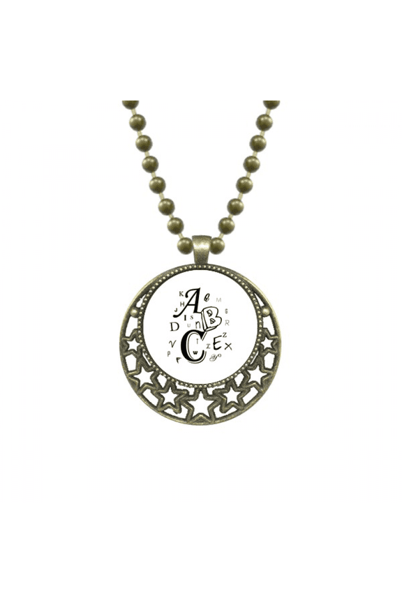 letters english image art deco fashion pendant star necklmoon chain jewelry