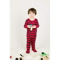 thumbnail image 1 of leveret striped footed pajama sleeper 100% cotton (3-6 months, red & grey), 1 of 10