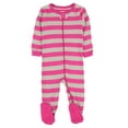 thumbnail image 1 of leveret striped footed pajama sleeper 100% cotton (3 years, berry & chime), 1 of 3