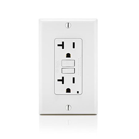 leviton gfnt2-w self-test smartlockpro slim gfci non-tamper-resistant receptacle with led indicator, 20-amp, white