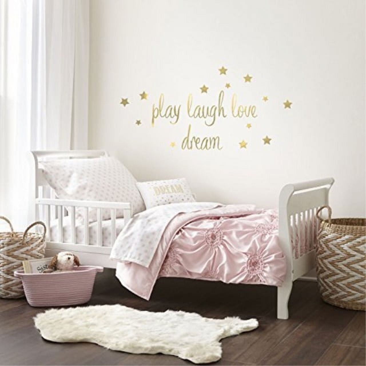 levtex home baby willow 5 piece toddler bedding set, pink