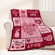 leyai Valentines Day Decorative Throw Blanket 50 by 60 Pink Plaid Love Heart Throw Blanket Girlfriend Wife Couple Gift Blanket for Couch Sofa Bed Soft Fleece Blankets and Throws 50x60
