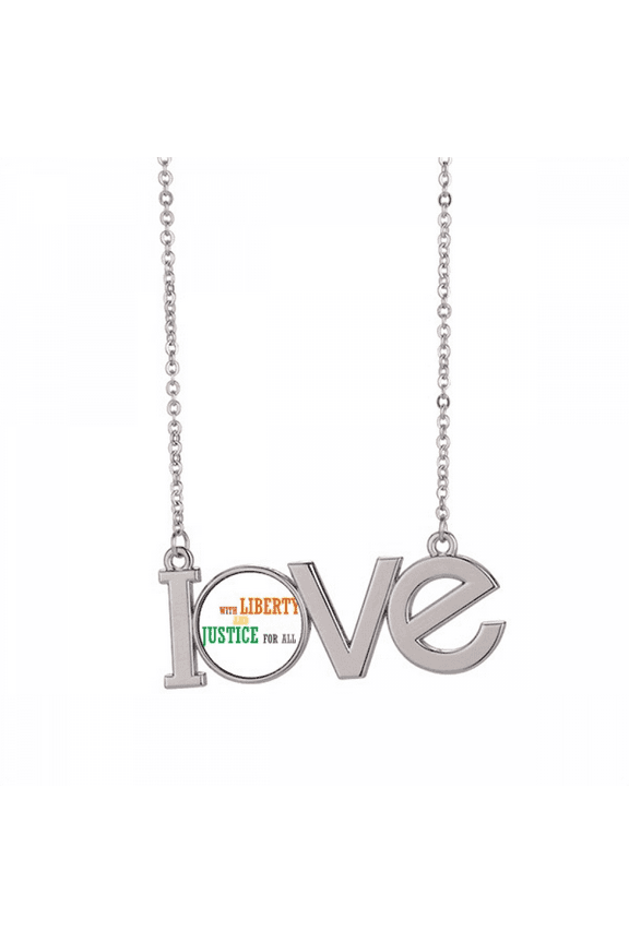 lgbt rainbow flag and justice love necklace pendant charm jewelry