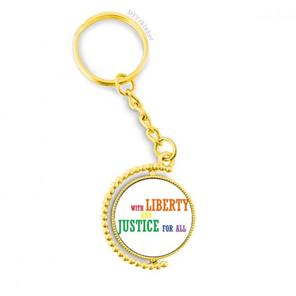 lgbt rainbow flag and justice metal connector key chain  accessory en keyholder