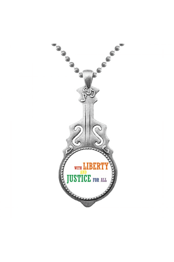 lgbt rainbow flag and justice pendant jewelry music guitar torque hangtag