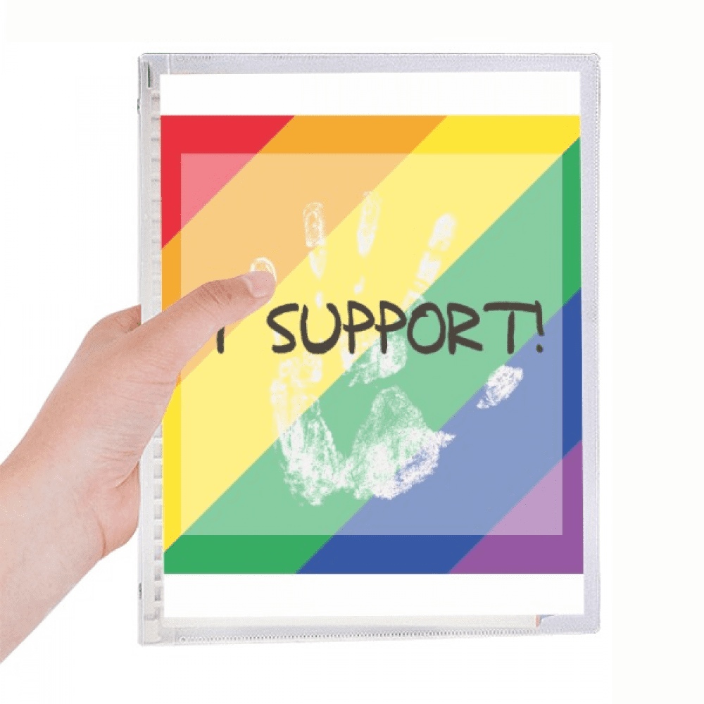 lgbt rainbow flag i support notebook loose diary refillable journal ...