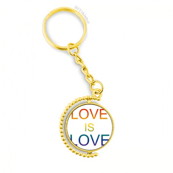 lgbt rainbow flag love is love metal connector key chain accessory en keyholder