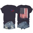 lgldxts American Flag Shirt Tops Womens USA Flag Stars Stripes Short