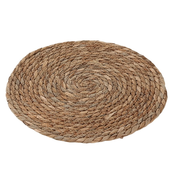 lhwanj 13 Inch Round Woven Plate Placemats , Farmhouse Rustic Straw Braided Chargers Place Mats, Large Polyester Weave Table Mats, for Dining Plates Table Decor Home Wedding Party