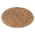 thumbnail image 1 of lhwanj 13 Inch Round Woven Plate Placemats , Farmhouse Rustic Straw Braided Chargers Place Mats, Large Polyester Weave Table Mats, for Dining Plates Table Decor Home Wedding Party, 1 of 6