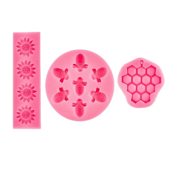 lhwanj 3Pc Silicone Baking&Handmade Soap Mold Set,4.65x1.38x0.39in Multi-Shape Cake Pan,Easy-Release Non-Stick Flexible Rubber Mold for Crafting & DIY